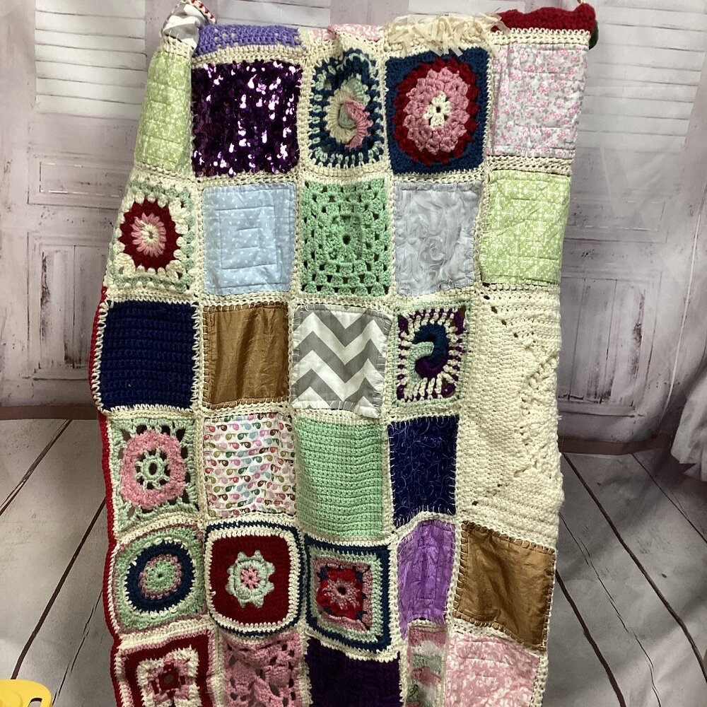 Homemade Quilt Afghan Crochet Unique Designs 57x93